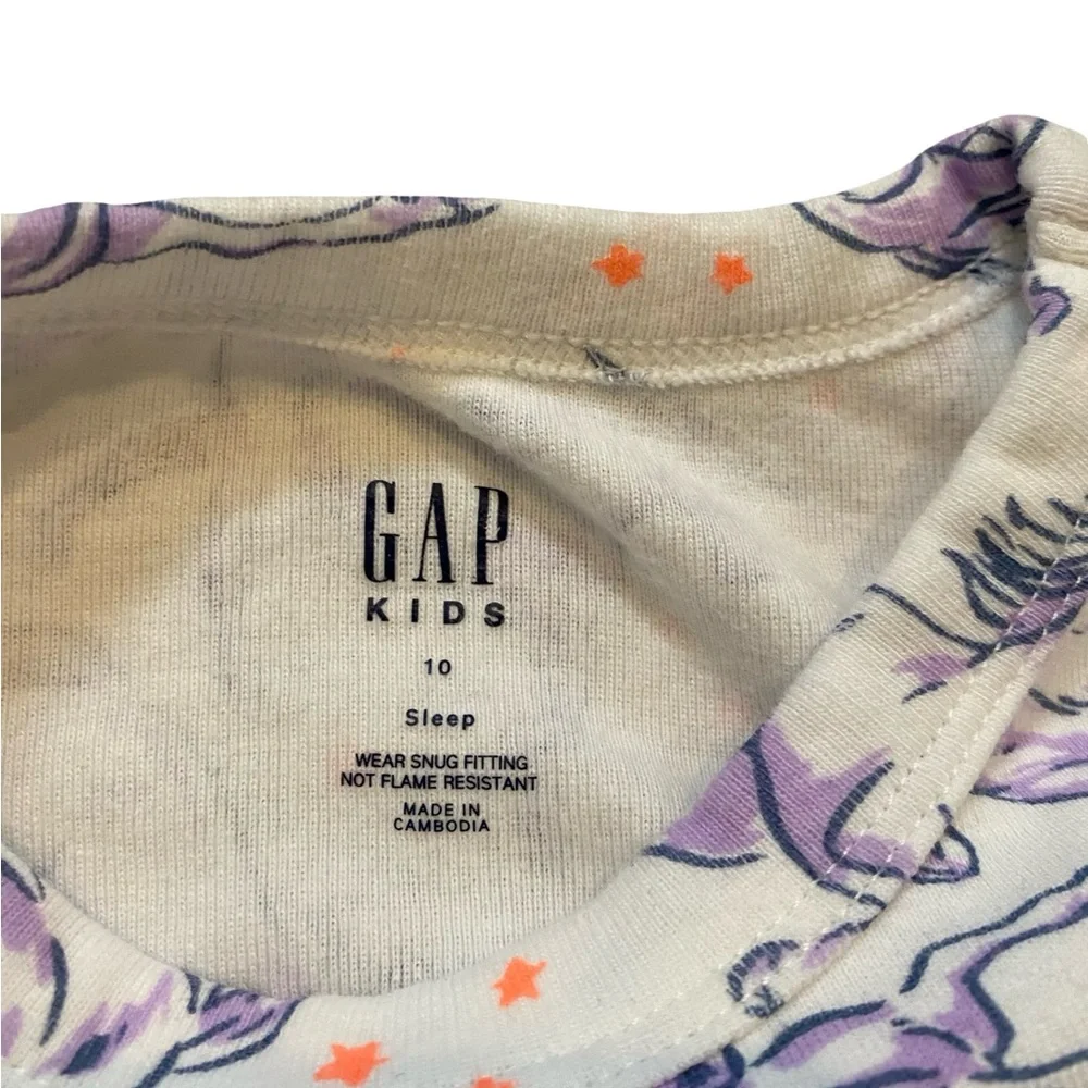 GAP Kids Pajama Set with Purple Unicorns - Size 10